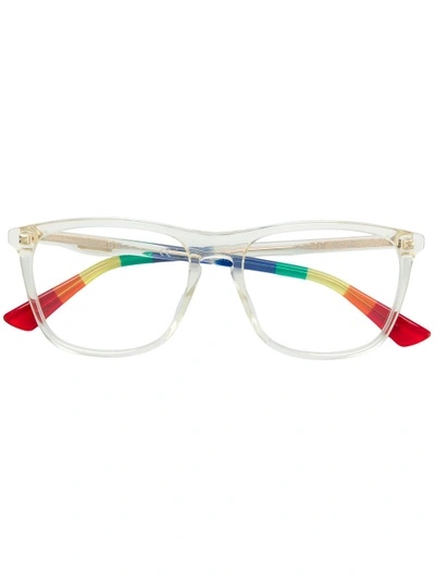 Shop Gucci Eyewear Square Frame Glasses - White