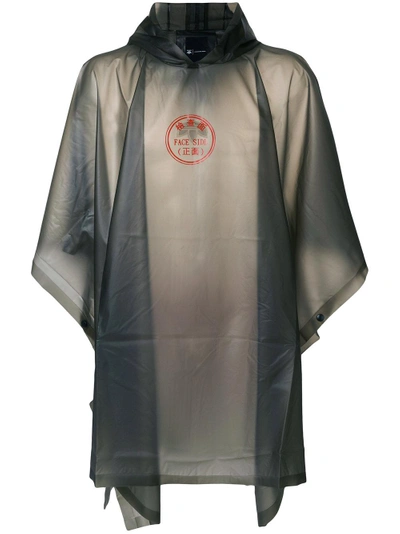 Shop Adidas Originals By Alexander Wang Transparent Factory Stamp Poncho In Grey
