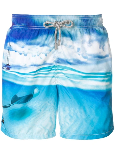 Shop Mc2 Saint Barth Stingray Print Swim Shorts