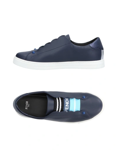 Shop Fendi Sneakers In Dark Blue