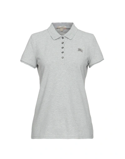 Shop Burberry Polo Shirts In Grey