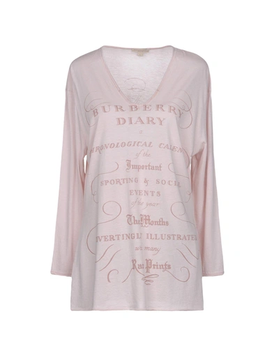 Shop Burberry T-shirts In Pink