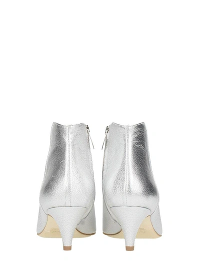 Shop The Seller Pointed Toe Silver Calf Leather Ankle Boots