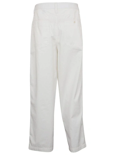 Shop Lemaire Summer Chino Trousers In Chalk