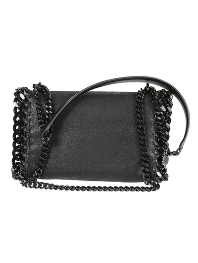 Shop Stella Mccartney Falabella Shaggy Deer Shoulder Bag In Black