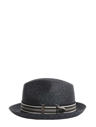 Shop Borsalino Suspender Cap In Black
