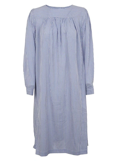 Shop Apc A.p.c. Striped Dress In Bleu