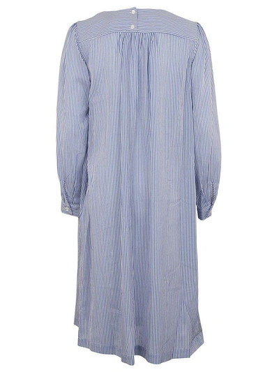 Shop Apc A.p.c. Striped Dress In Bleu