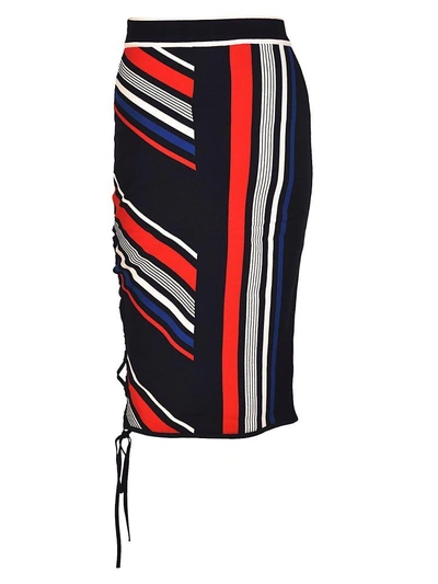 Shop Tommyxgigi Lace-up Striped Skirt In Midnight/multi