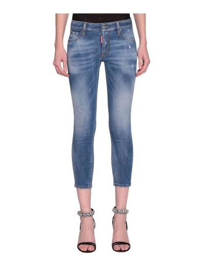 Shop Dsquared2 Twiggy Cotton Denim Jeans In Blu