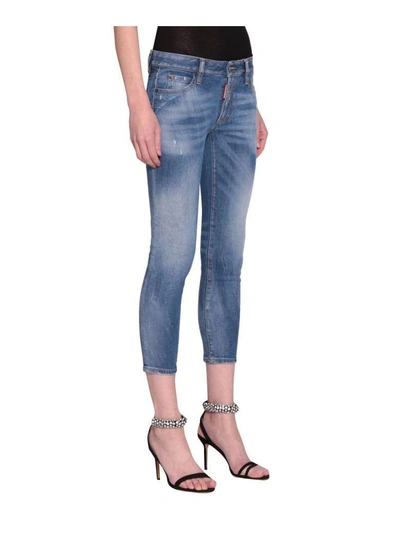 Shop Dsquared2 Twiggy Cotton Denim Jeans In Blu
