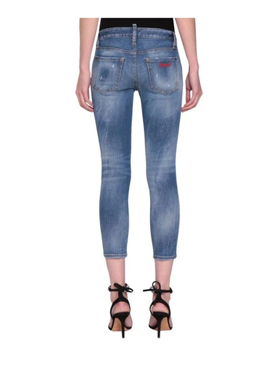 Shop Dsquared2 Twiggy Cotton Denim Jeans In Blu