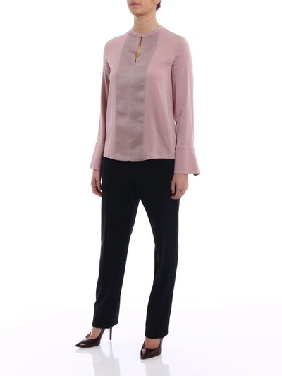 Shop Giorgio Armani Silk-crepe Shirt In Pink