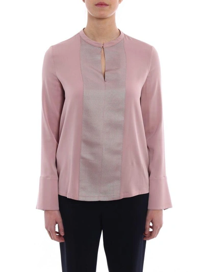 Shop Giorgio Armani Silk-crepe Shirt In Pink