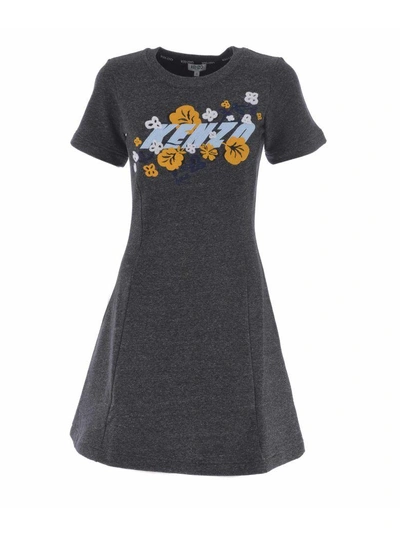 Shop Kenzo T-shirt Dress In Antracite