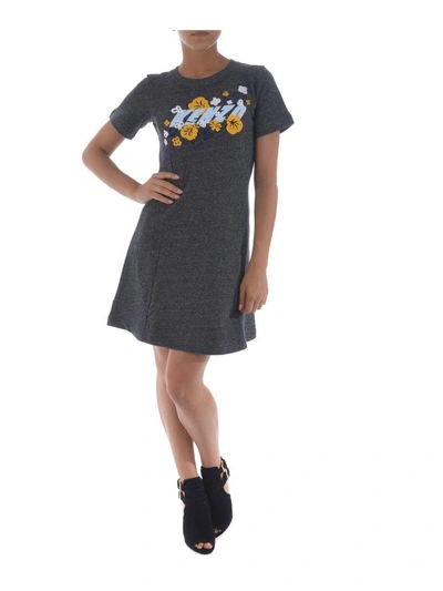 Shop Kenzo T-shirt Dress In Antracite