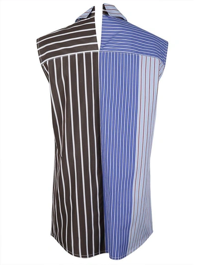 Shop Marni Striped Sleeveless Blouse In Tek