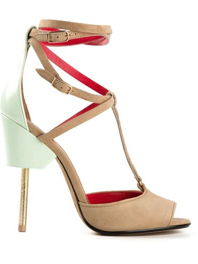 Givenchy Marzia Suede And Leather Sandals In Khaki