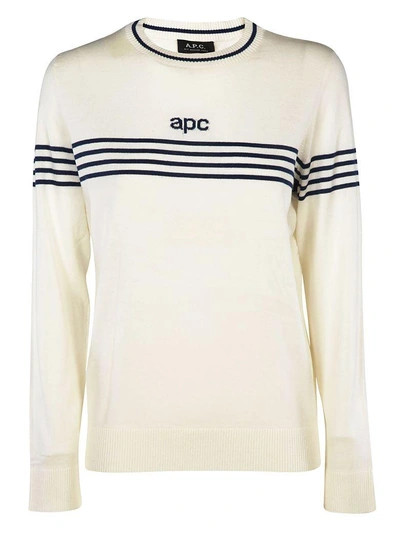 Shop Apc A.p.c. Striped Jumper In White