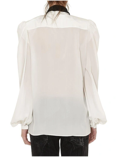 Shop Givenchy Pussybow Collar Blouse In Off White