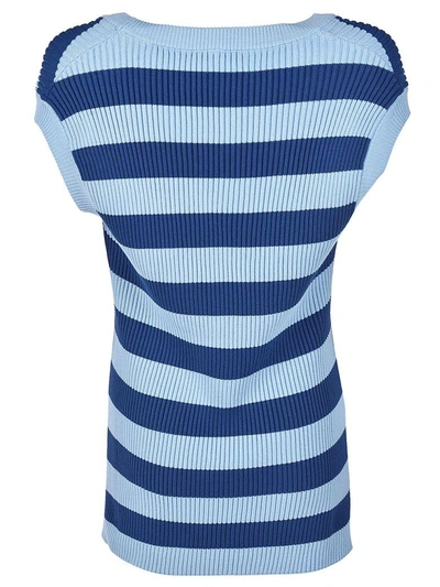 Shop The Gigi Striped Top In Cielo+indaco