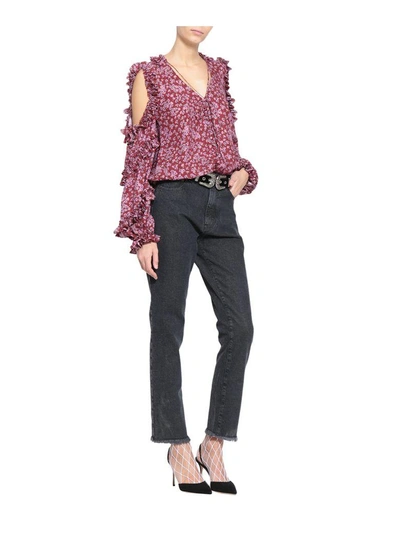 Shop Magda Butrym Rijeka Silk Blouse In Bordeaux