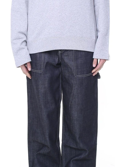 Shop Kenzo High-rise Cotton-denim Carpenter Jeans In Blu