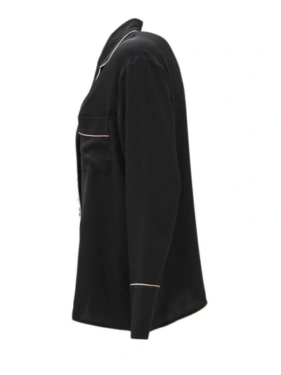 Shop N°21 Black Silk Pyjama-style Shirt In Nero
