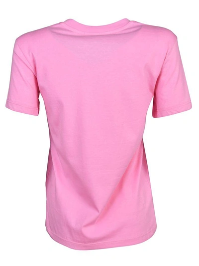 Shop Msgm Branded T-shirt In Pink & Purple