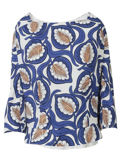 Shop Marni Printed Top In Bluette