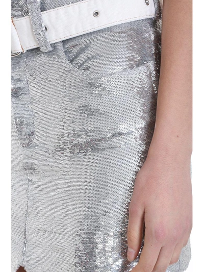 Shop Iro Natou Silver Sequins Skirt