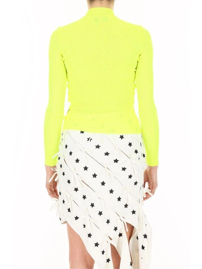 Shop Msgm Ribbed Fluo Knit In Giallogiallo