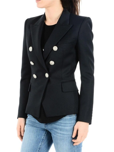 Shop Balmain Jacket In Blue