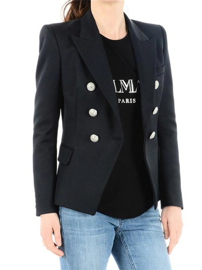 Shop Balmain Jacket In Blue