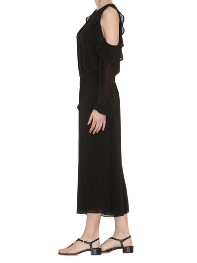 Shop Michael Kors Cold Shoulder Jumpsuit In Black