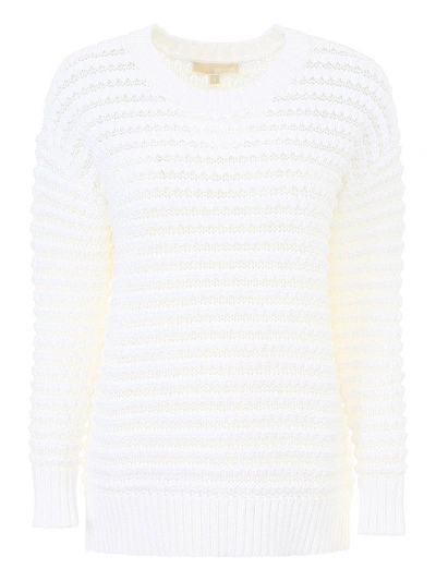 Shop Michael Michael Kors Knit Pullover In White (white)