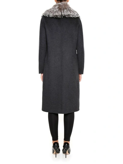 Shop Michael Michael Kors Double Wool Coat In Derby|grigio