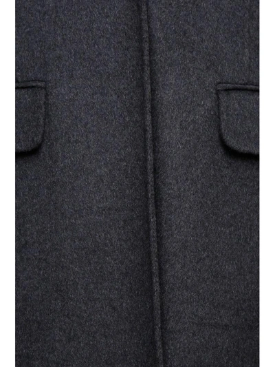 Shop Michael Michael Kors Double Wool Coat In Derby|grigio