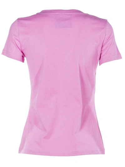 Shop Moschino Logo Print T-shirt In Pink & Purple