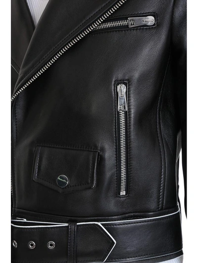Shop Theory Black Leather Shrunken Moto Jacket