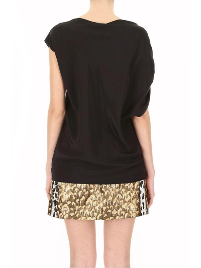 Shop Lanvin Silk Blouse With Drawstring In Top (black)