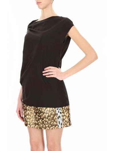 Shop Lanvin Silk Blouse With Drawstring In Top (black)