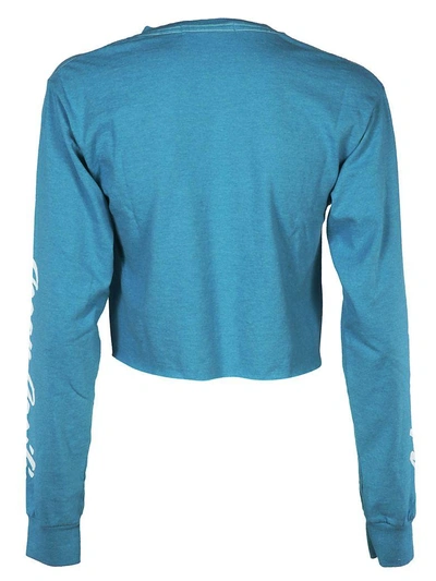 Shop Adaptation Cropped Logo Sweatshirt In Light Blue