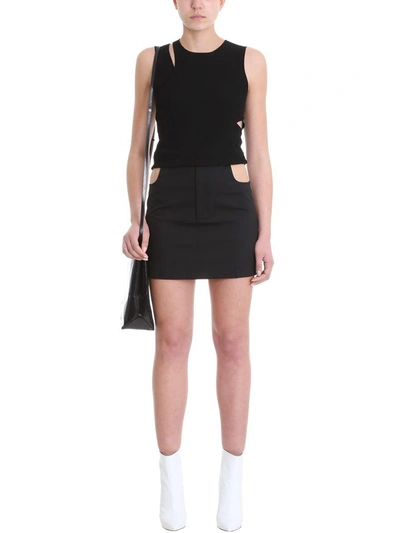 Shop Helmut Lang Mini Skirt In Black Cotton