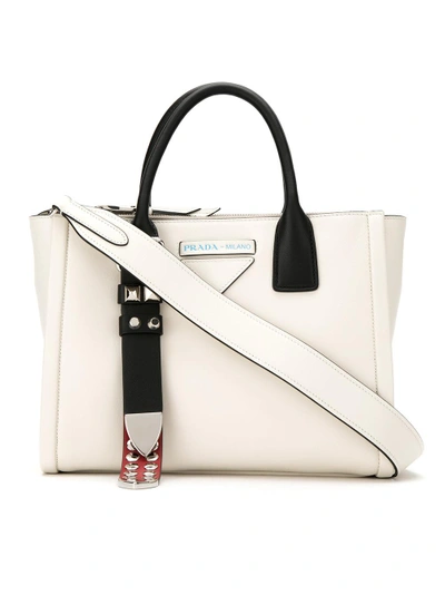 Shop Prada Etiquette Tote Bag - White