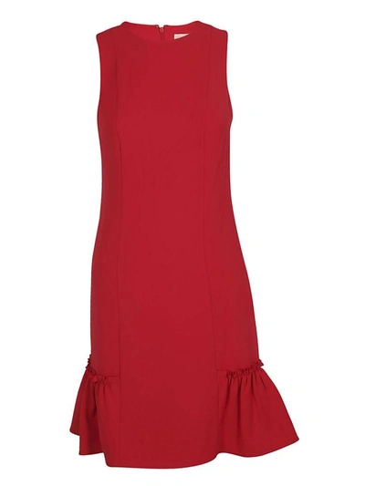 Shop Michael Kors Ruffle Detail Dress In Red