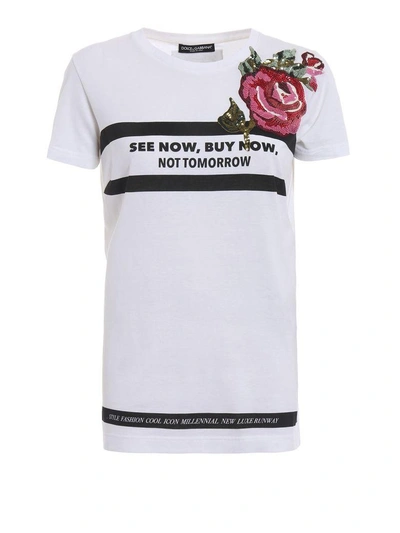 Shop Dolce & Gabbana Roundneck T-shirt In Svariante Abbinata