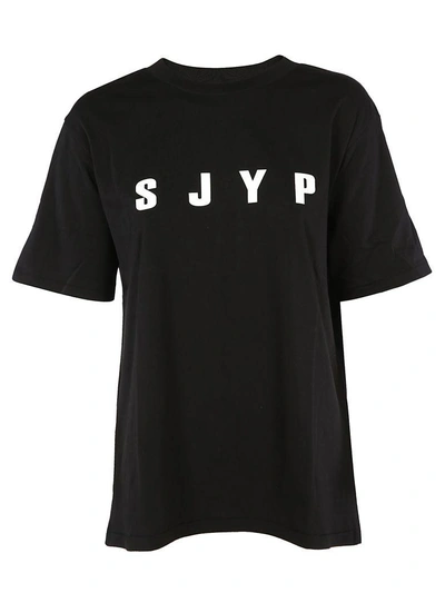 Shop Sjyp Printed Logo T-shirt In Black