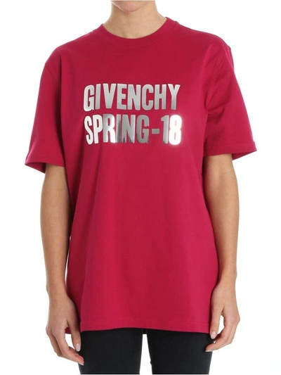 Shop Givenchy Cotton T-shirt In Fuchsia
