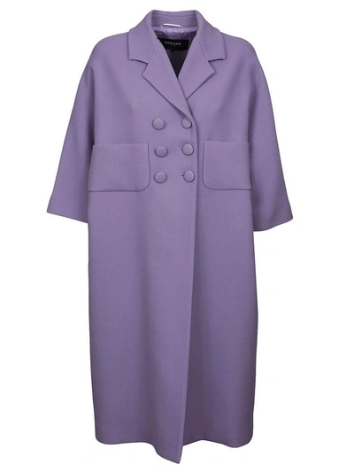 Shop Rochas Elegant Simple Coat In Open Purple